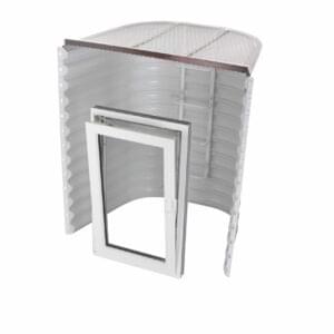 Tilt & Turn Basement Egress Window System - White Well