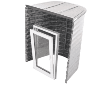 Tilt & Turn Basement Egress Window System - Stacked Stone Well